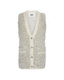 Long Vest in Bouclé Effect Knit