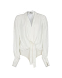 Body Blusa con Drappeggio e Nodo Frontale