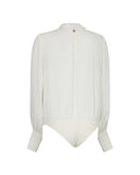 Body Blusa con Drappeggio e Nodo Frontale