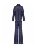 Fluid Suit with Geometric Print