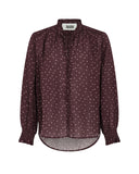 Camicia a Pois con Collo Rouches