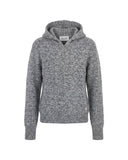 Maglione con Cappuccio e Mezza Zip ad Anello