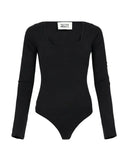 Body Aderente a Maniche Lunghe con Scollo Tondo