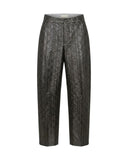 Pantaloni a Gamba Ampia Effetto Goffrato