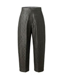 Pantaloni a Gamba Ampia Effetto Goffrato