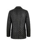 Blazer Monopetto con Texture in Rilievo