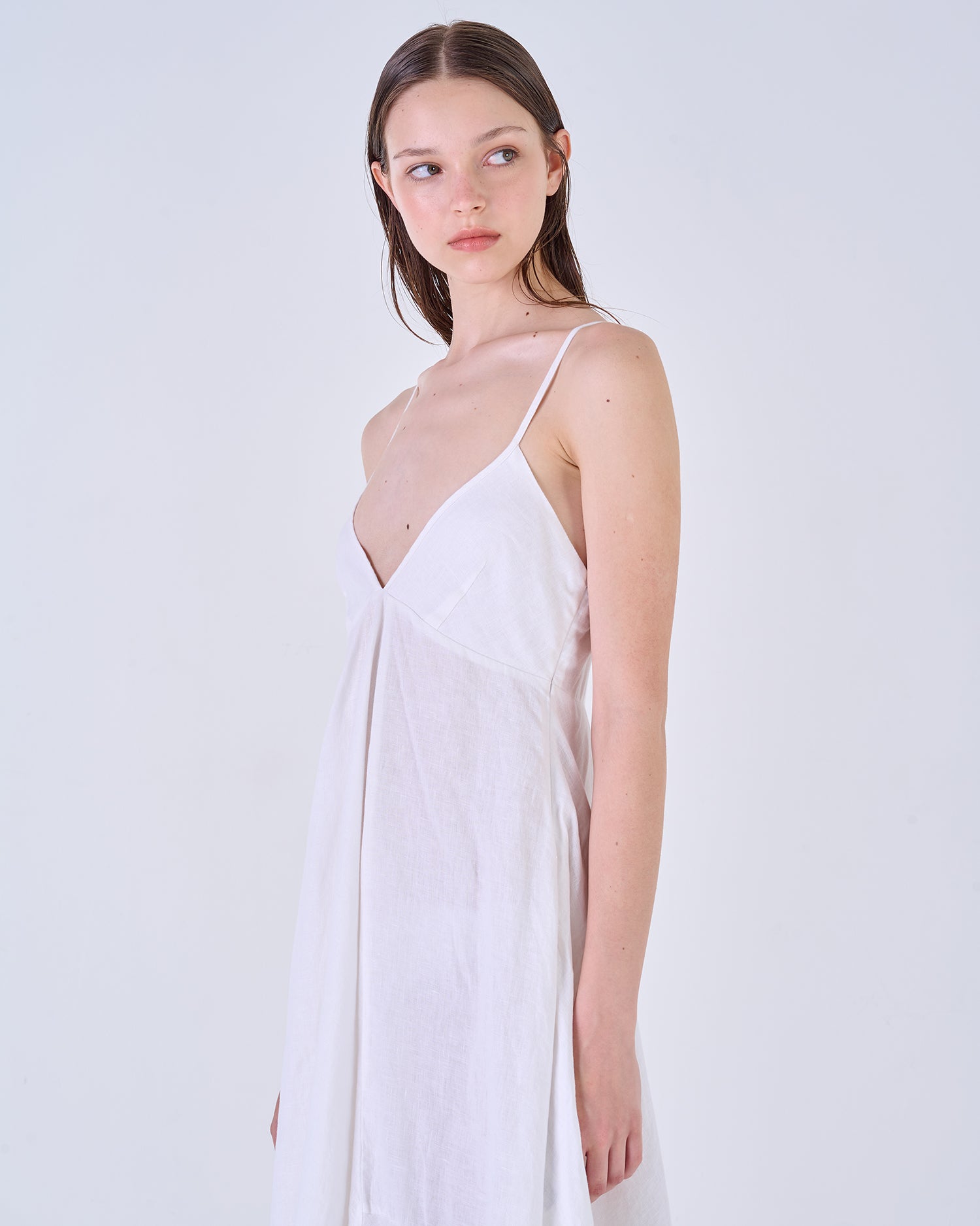 White linen slip dress hotsell