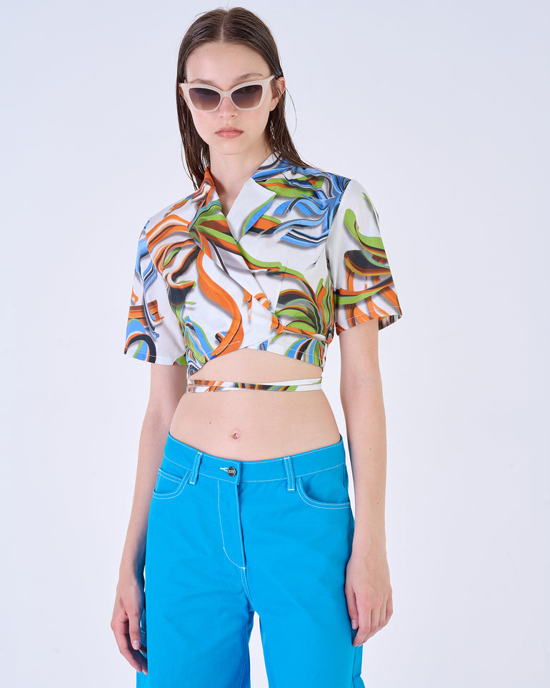 Silvian Heach Camicia cropped a fiori
