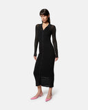 Long ribbed knit dress with buttons - Silvian Heach