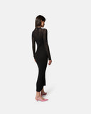 Long ribbed knit dress with buttons - Silvian Heach