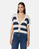 Cardigan corto in maglia traforata a righe - Silvian Heach