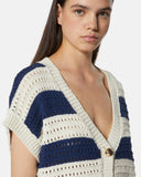 Cardigan corto in maglia traforata a righe - Silvian Heach