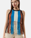 Top in maglia con frange multicolor - Silvian Heach