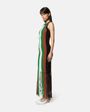Long multicolor striped dress with fringes - Silvian Heach