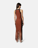 Long multicolor striped dress with fringes - Silvian Heach