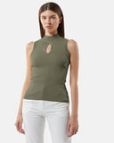 Sleeveless knitted top with cut-out - Silvian Heach