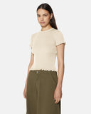 T-shirt in maglia con bordo smerlato - Silvian Heach