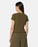 T-shirt in maglia con bordo smerlato - Silvian Heach