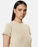 T-shirt in maglia con bordo smerlato - Silvian Heach