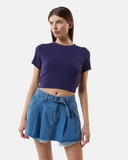 T-shirt cropped in cotone elasticizzato - Silvian Heach