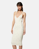 Abito midi in maglia a coste con strass - Silvian Heach