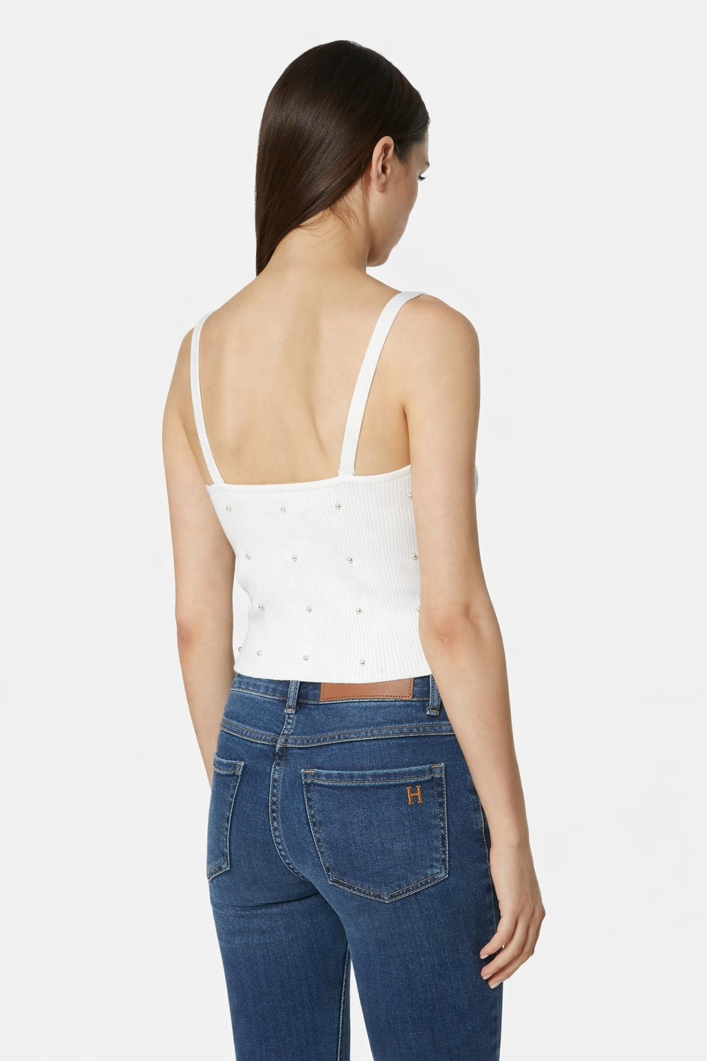 Knitted top with applied pearls Top Silvian Heach