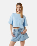 Felpa cropped in cotone con logo in rilievo - Silvian Heach