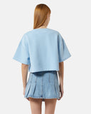 Felpa cropped in cotone con logo in rilievo - Silvian Heach