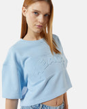 Felpa cropped in cotone con logo in rilievo - Silvian Heach
