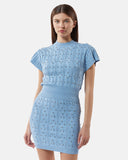 Knitted top with studs and woven workmanship - Silvian Heach