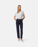 Straight jeans in dark denim with jewel buttons - Silvian Heach