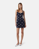 Short denim dress with jewel applications - Silvian Heach