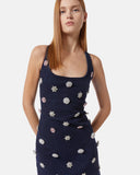 Short denim dress with jewel applications - Silvian Heach