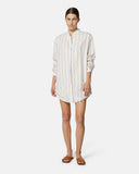 Camicia oversize a righe con collo alla coreana - Silvian Heach
