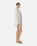 Camicia oversize a righe con collo alla coreana - Silvian Heach