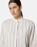 Camicia oversize a righe con collo alla coreana - Silvian Heach