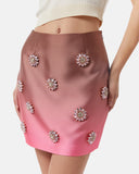 Gradient miniskirt with jewel applications - Silvian Heach