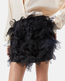 Mini skirt with floral applications - Silvian Heach