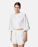Top crop con ricami e maniche a sbuffo - Silvian Heach