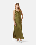 Long satin dress with side slit - Silvian Heach