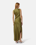 Long satin dress with side slit - Silvian Heach