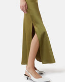 Long satin dress with side slit - Silvian Heach