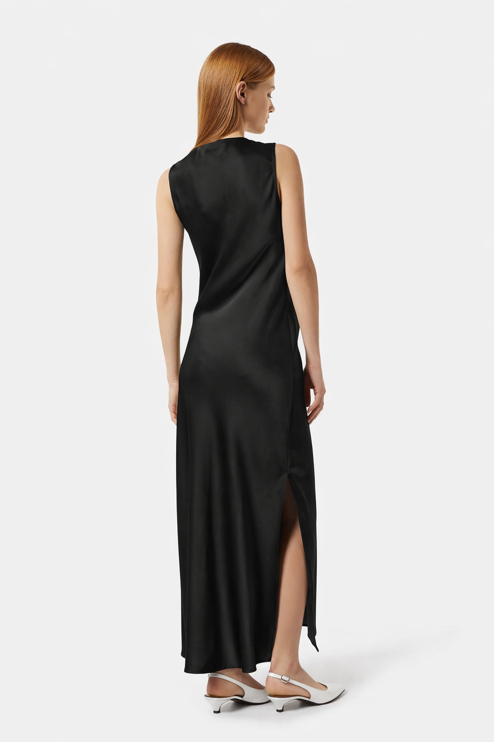 Long satin dress with side slit Silvian Heach dress