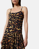Abito corto leopardato con lunghezza asimmetrica - Silvian Heach
