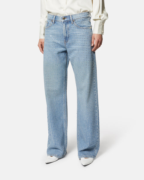 デニム・ジーパン AAKAM Rhinestone Washed Denim Pants 5SH078 AAKAM Rhinestone Washed Denim Pants 5SH078 (AAKAM/デニム