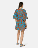 Short dress with V-neck and decorative ruffles - Silvian Heach