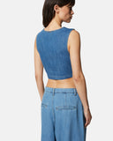 Denim top with central knot - Silvian Heach