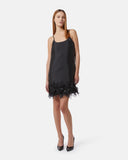 Short dress with floral applications in satin fabric - Silvian Heach