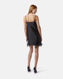 Short dress with floral applications in satin fabric - Silvian Heach