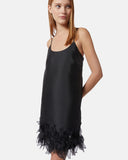 Short dress with floral applications in satin fabric - Silvian Heach